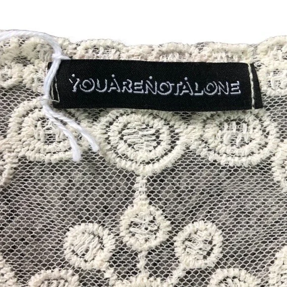 You Are Not Alone Ivory Lace Crochet Mesh Long Sleeve Top - Picture 6 of 7